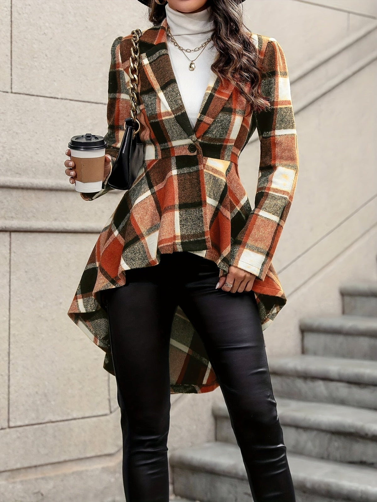 Marlena | Plaid Peplum Jacket