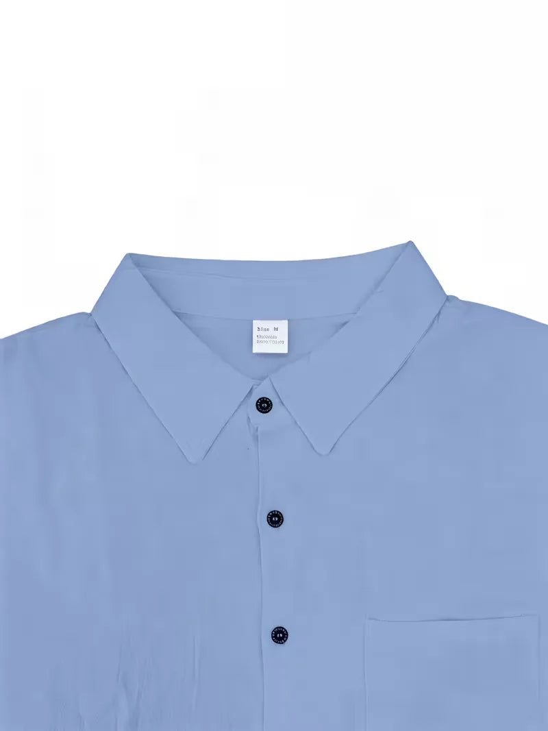 Two-Piece Summer Set with Wide Trousers for Men