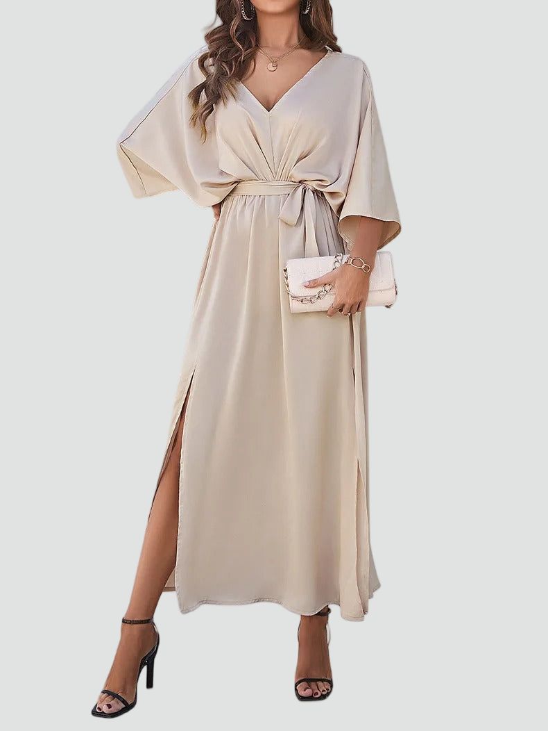 Summer Maxi Dress for Women with V-Neck and Loose Fit