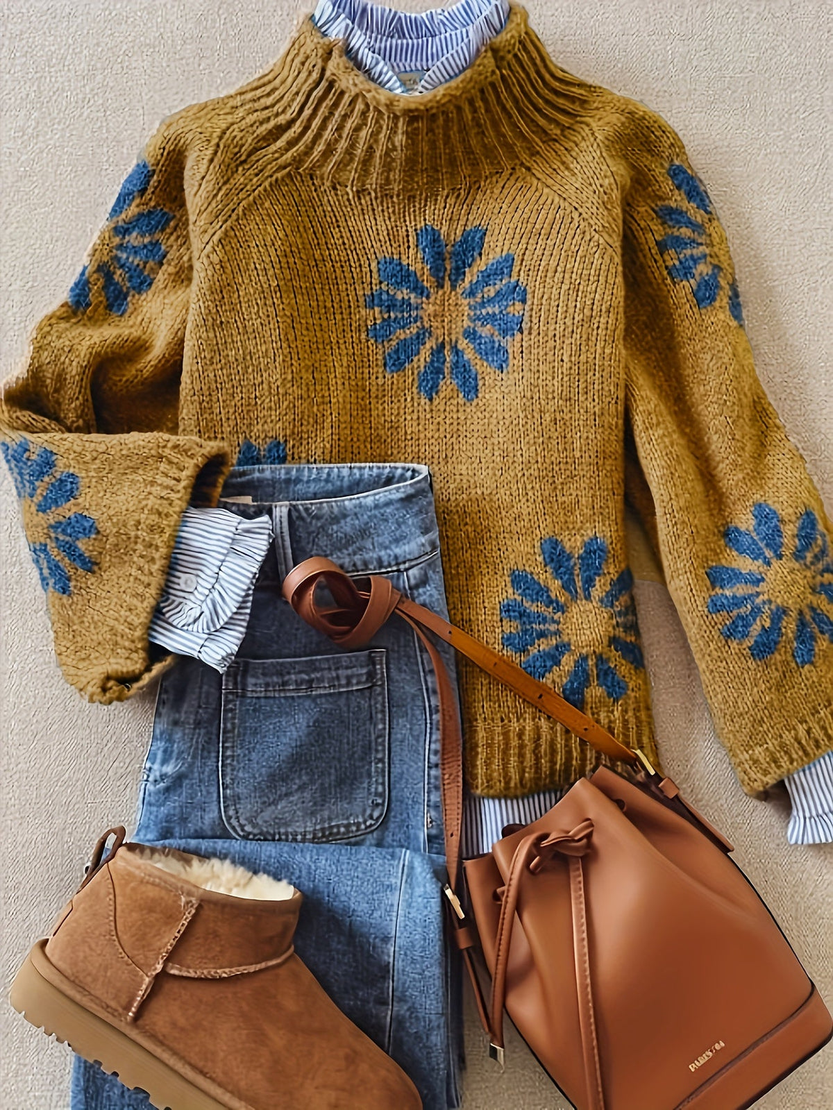 Tilda | Floral Print High-Neck Sweater