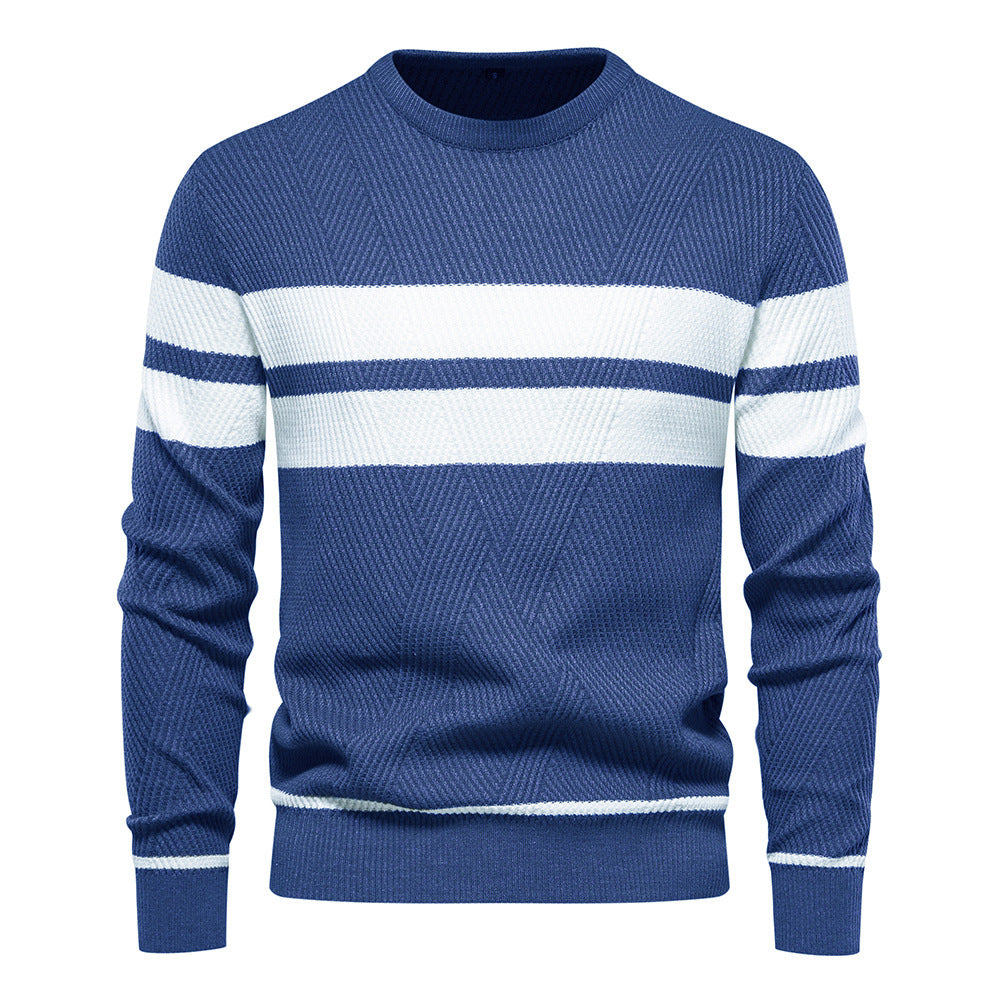 Casual Striped Jumper for Men with Regular Fit