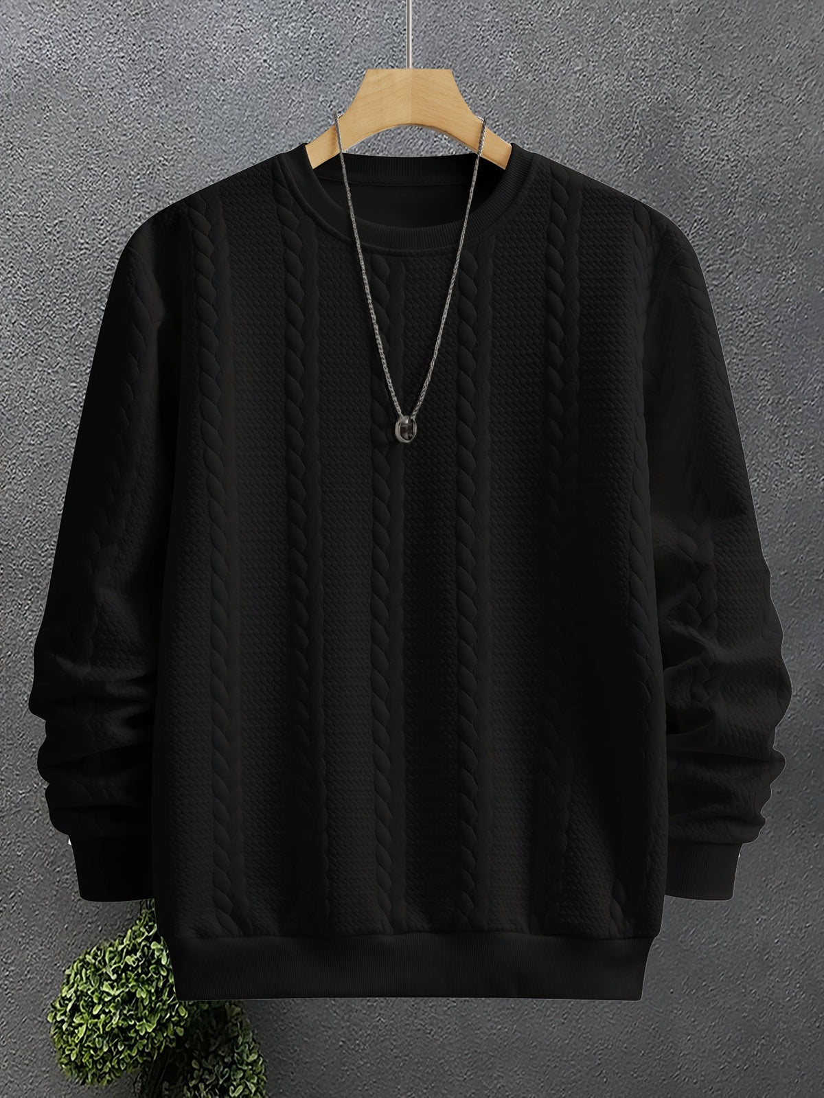 Maddox | Textured Crew Neck Pullover