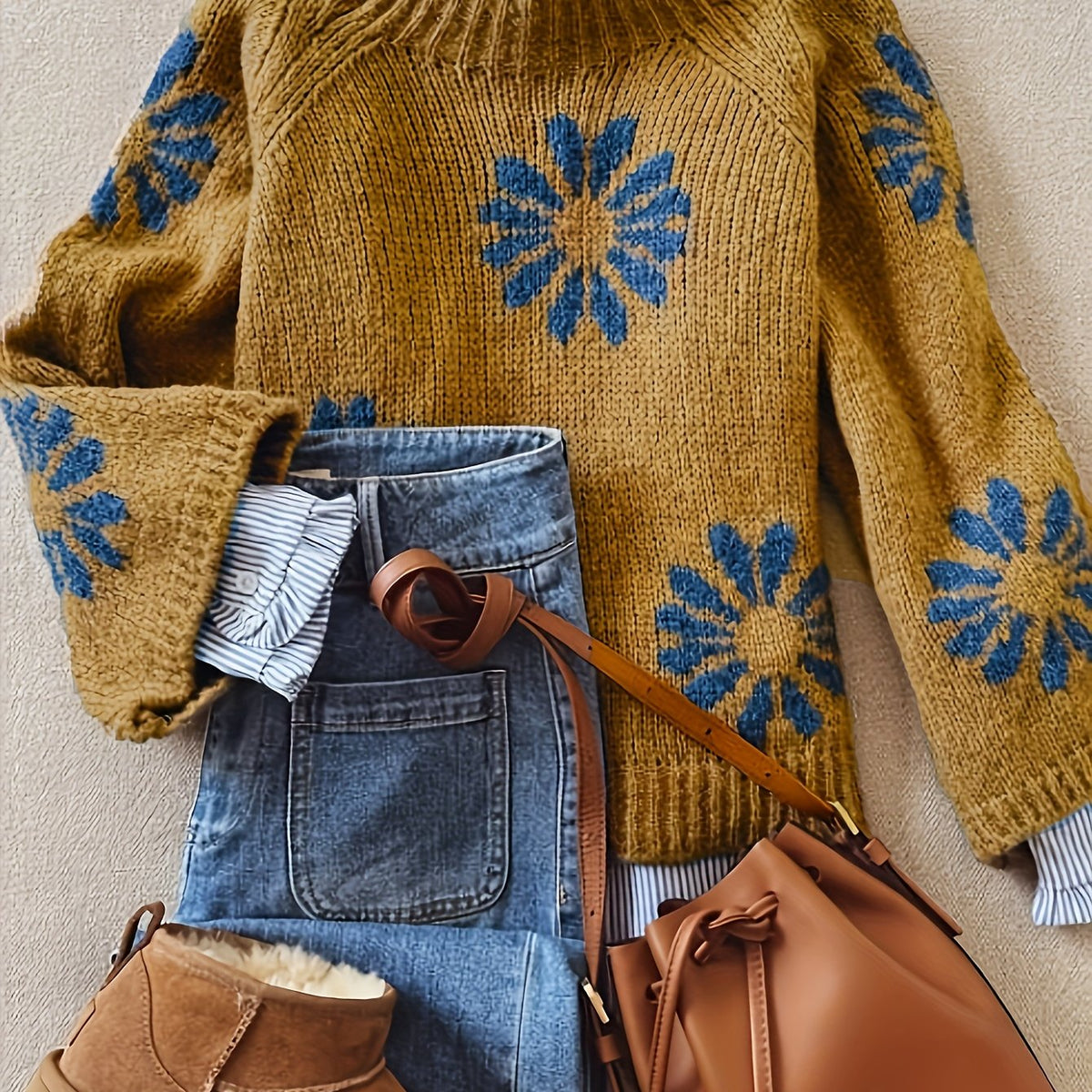 Tilda | Floral Print High-Neck Sweater