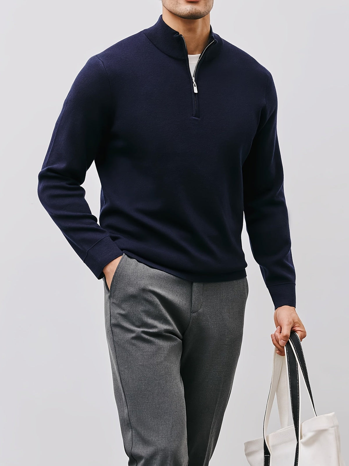 Silas | Elegant Half-Zip Knit Sweater