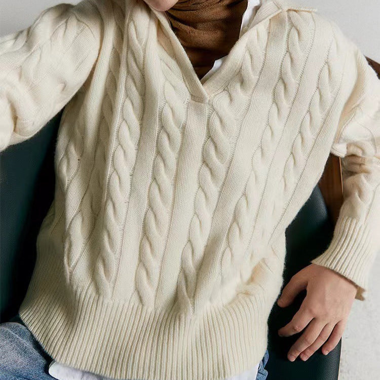 Pure Wool Polo Sweater