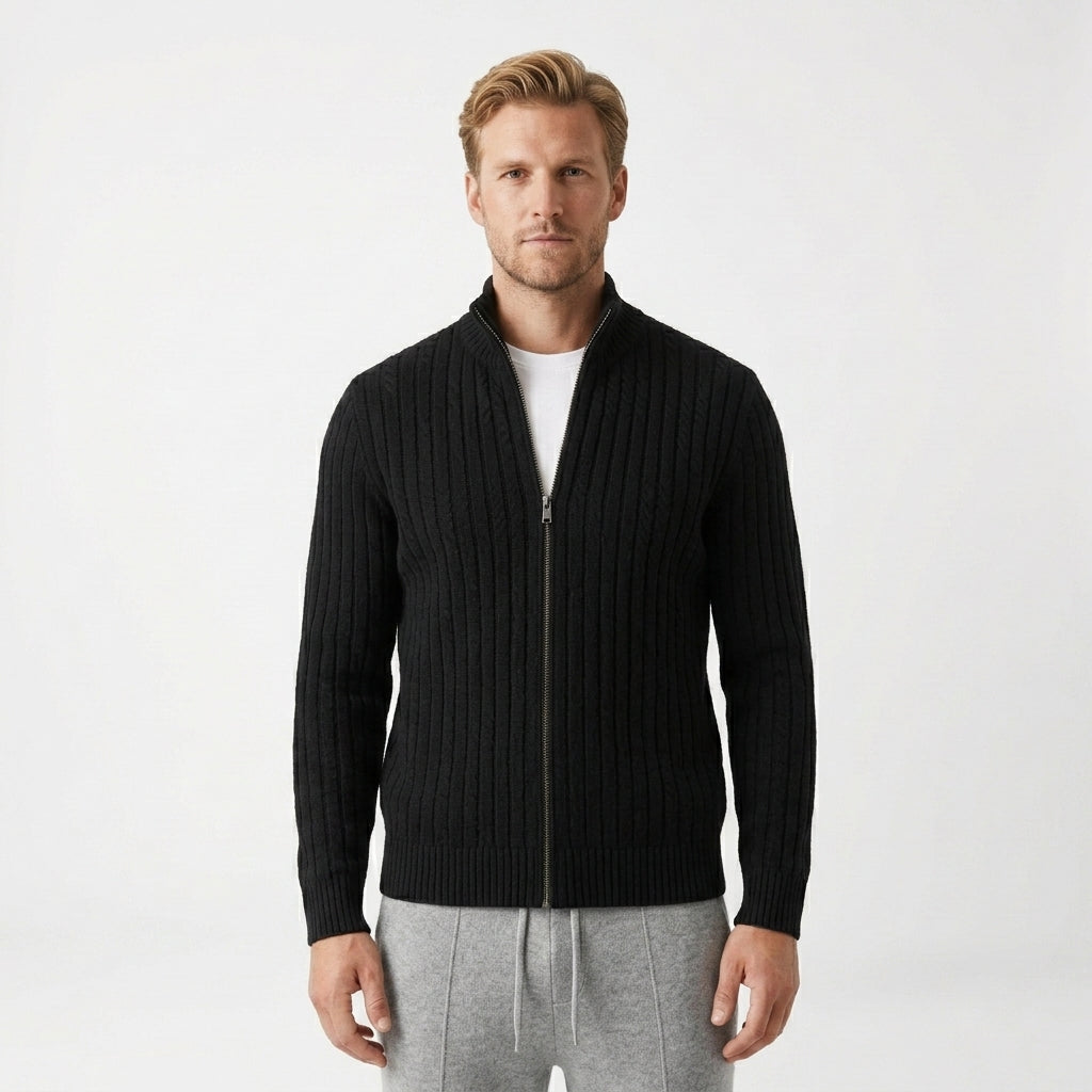 HOLLANDEN | CLASSIC RIBBED CARDIGAN FOR MEN