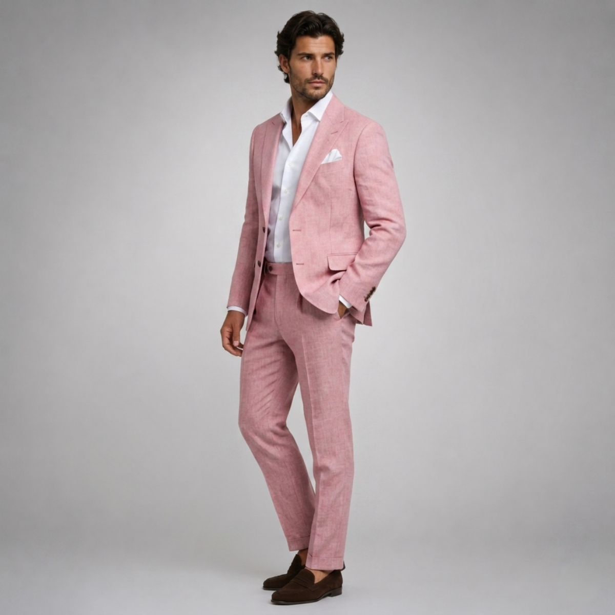 The Hillford Men’s Linen Slim Fit 2 Piece Suit – Blazer and Trousers