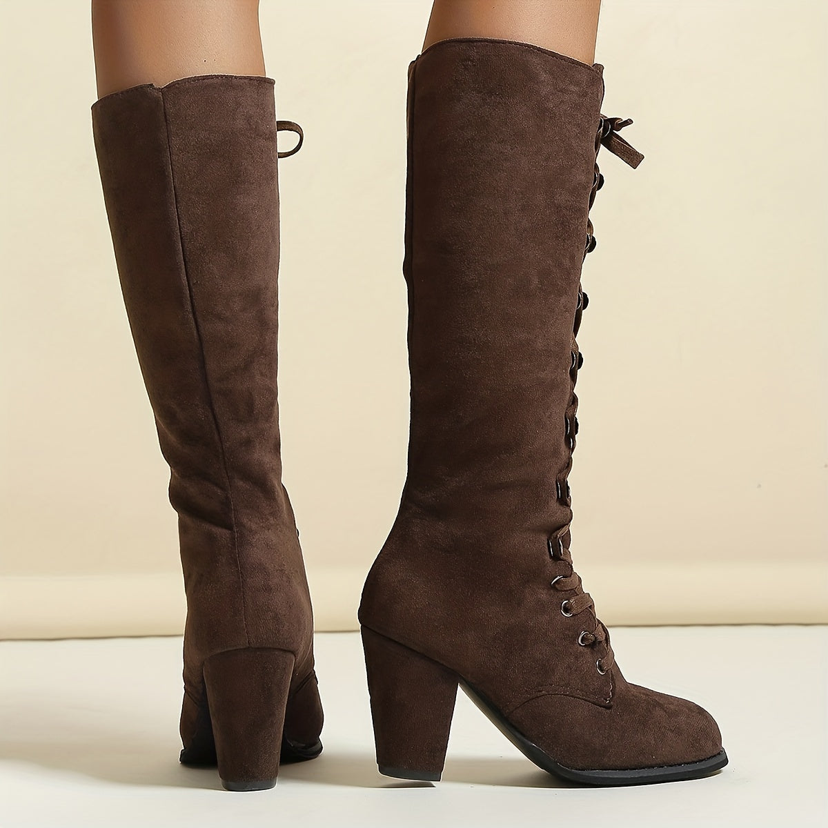 Clarissa | Knee-High Lace-Up Boots