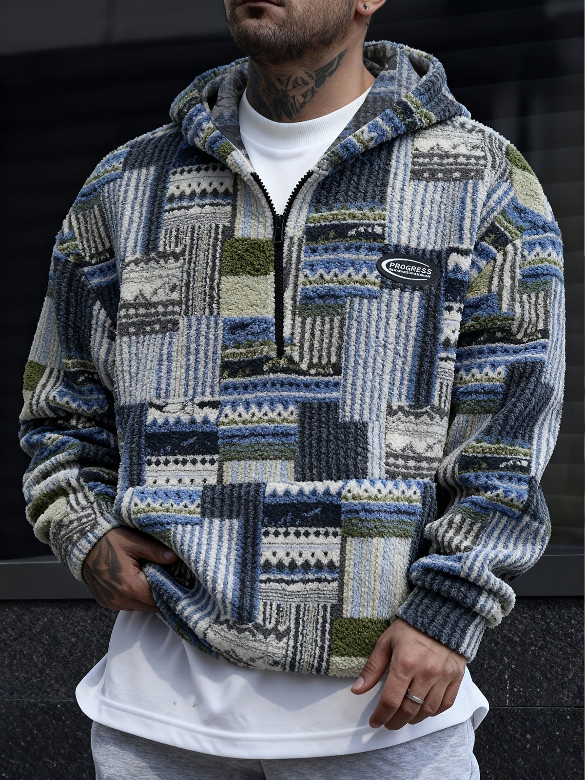 Desmond | Cozy Patterned Half-Zip Sweater