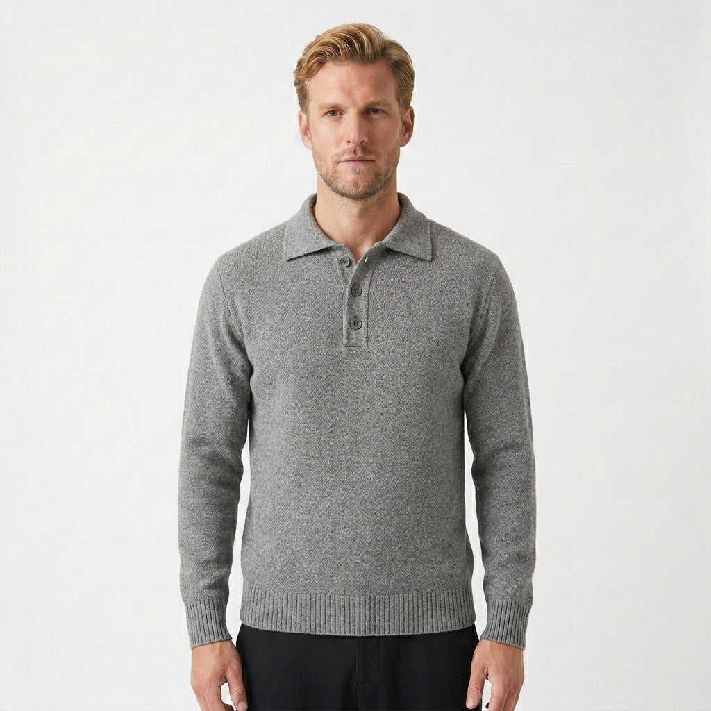 HOLLANDEN | CLASSIC KNIT POLO SWEATER FOR MEN