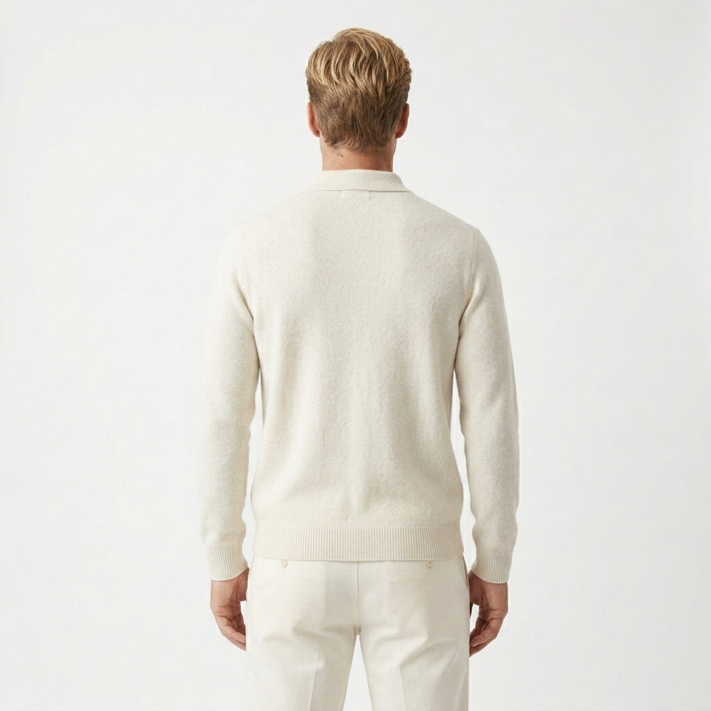HOLLANDEN | MERINO WOOL POLO SWEATER FOR MEN