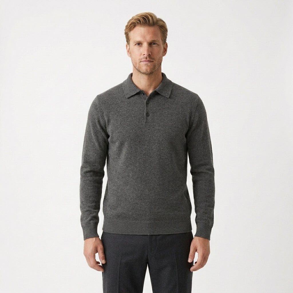 HOLLANDEN | MERINO WOOL POLO SWEATER FOR MEN