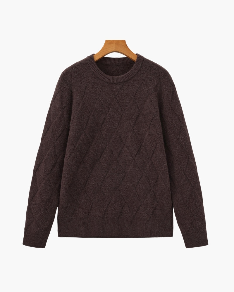 Diamond Knit Crewneck Sweater