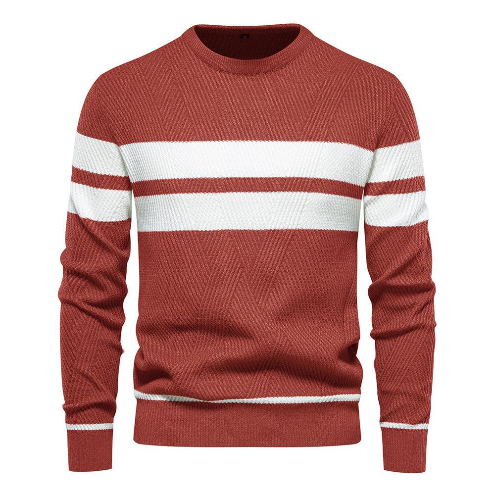 Casual Striped Jumper for Men with Regular Fit