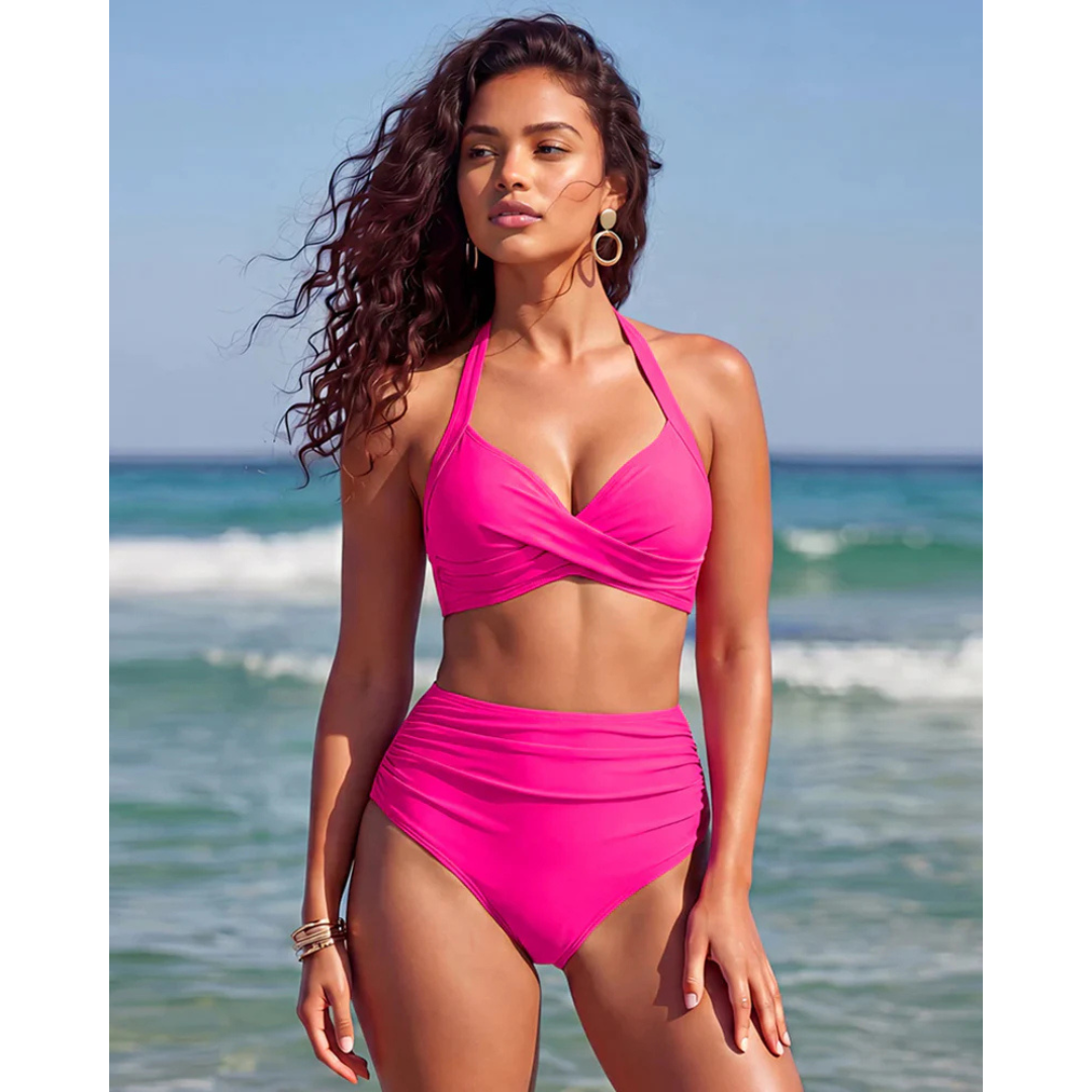 2-in-1 Tankini Set with High Waist for Women
