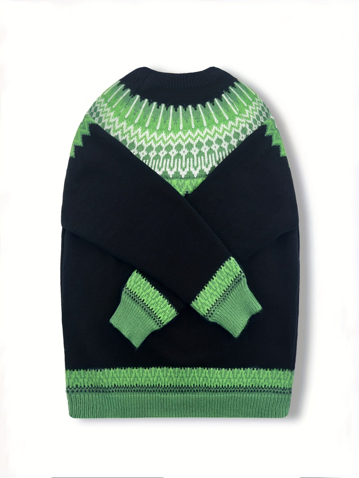 Sylvia | Cozy Chunky Jacquard Round Neck Knit Sweater