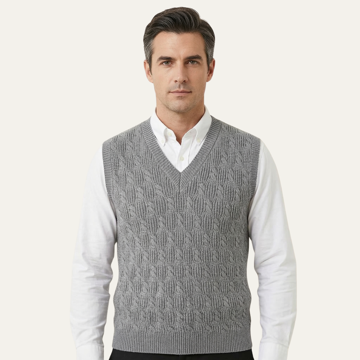 The Alberobello Men’s Warm Textured Knitted V Neck Sweater Vest