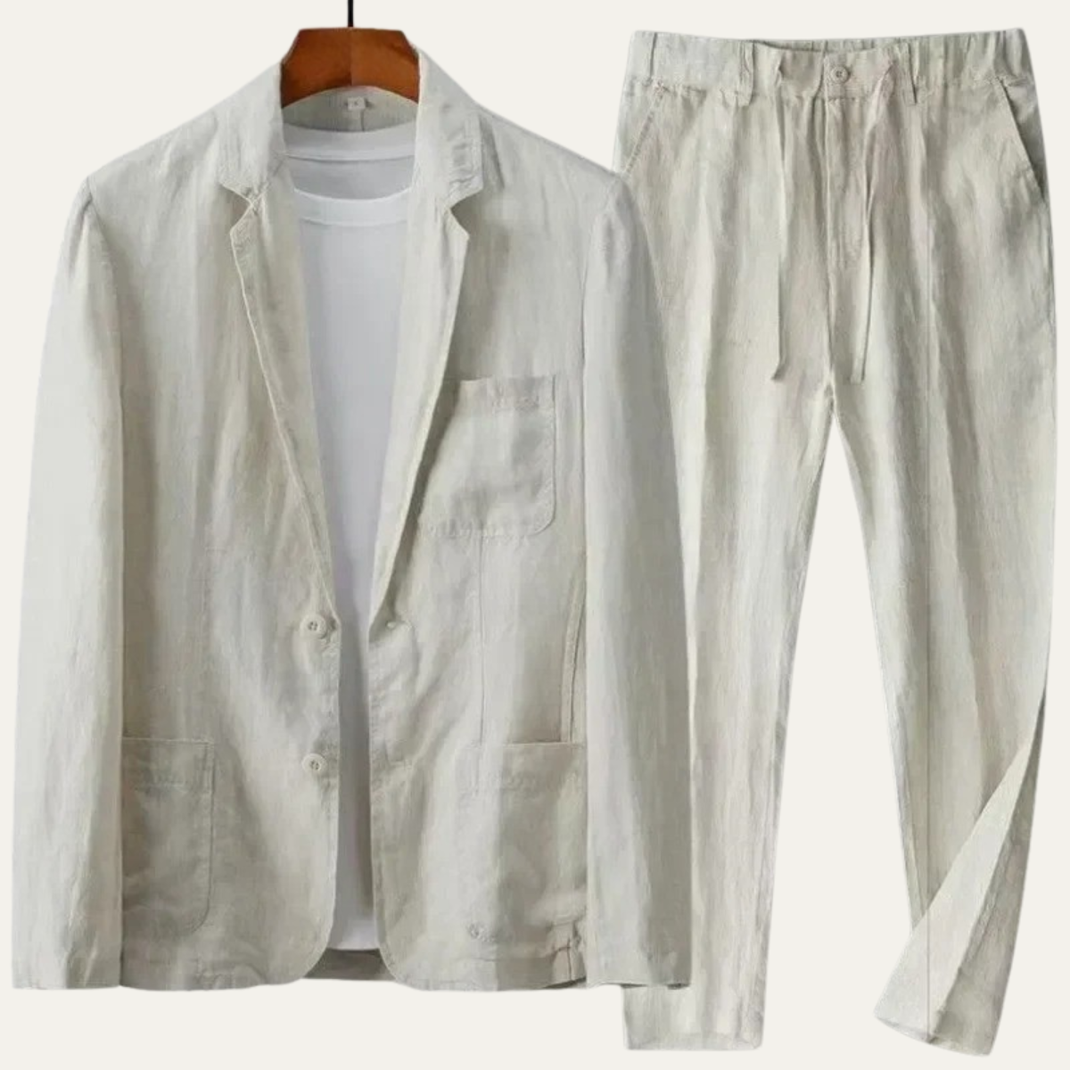 The Vipiteno Men’s Cotton Linen Two Piece Suit Set – Casual Blazer and Pants