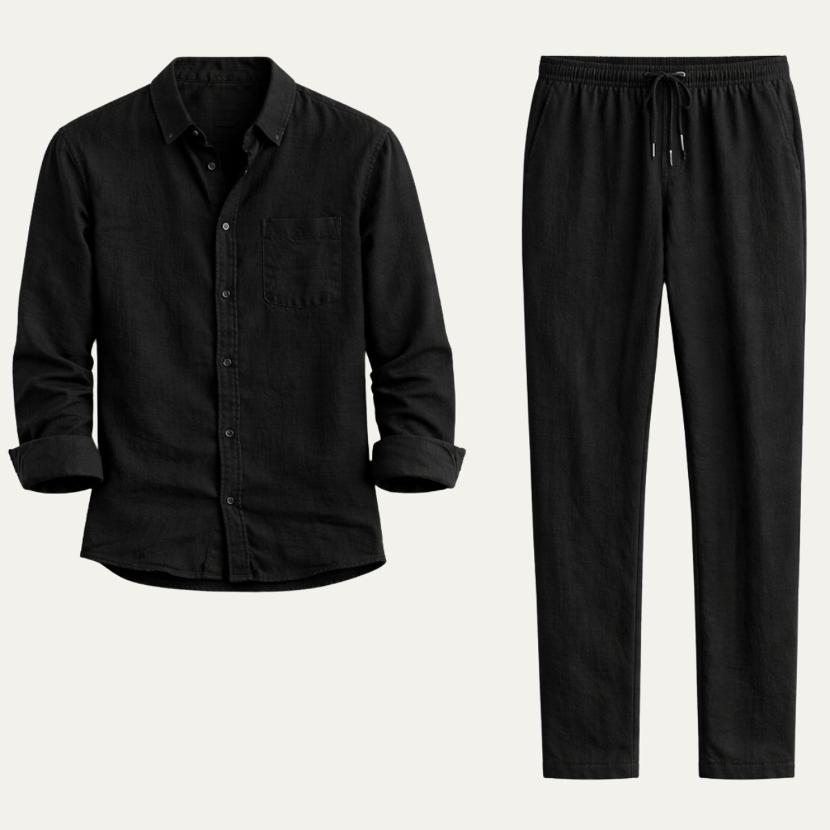 The Monferrato Men’s Linen Shirt and Trousers Set – Casual Two Piece Outfit