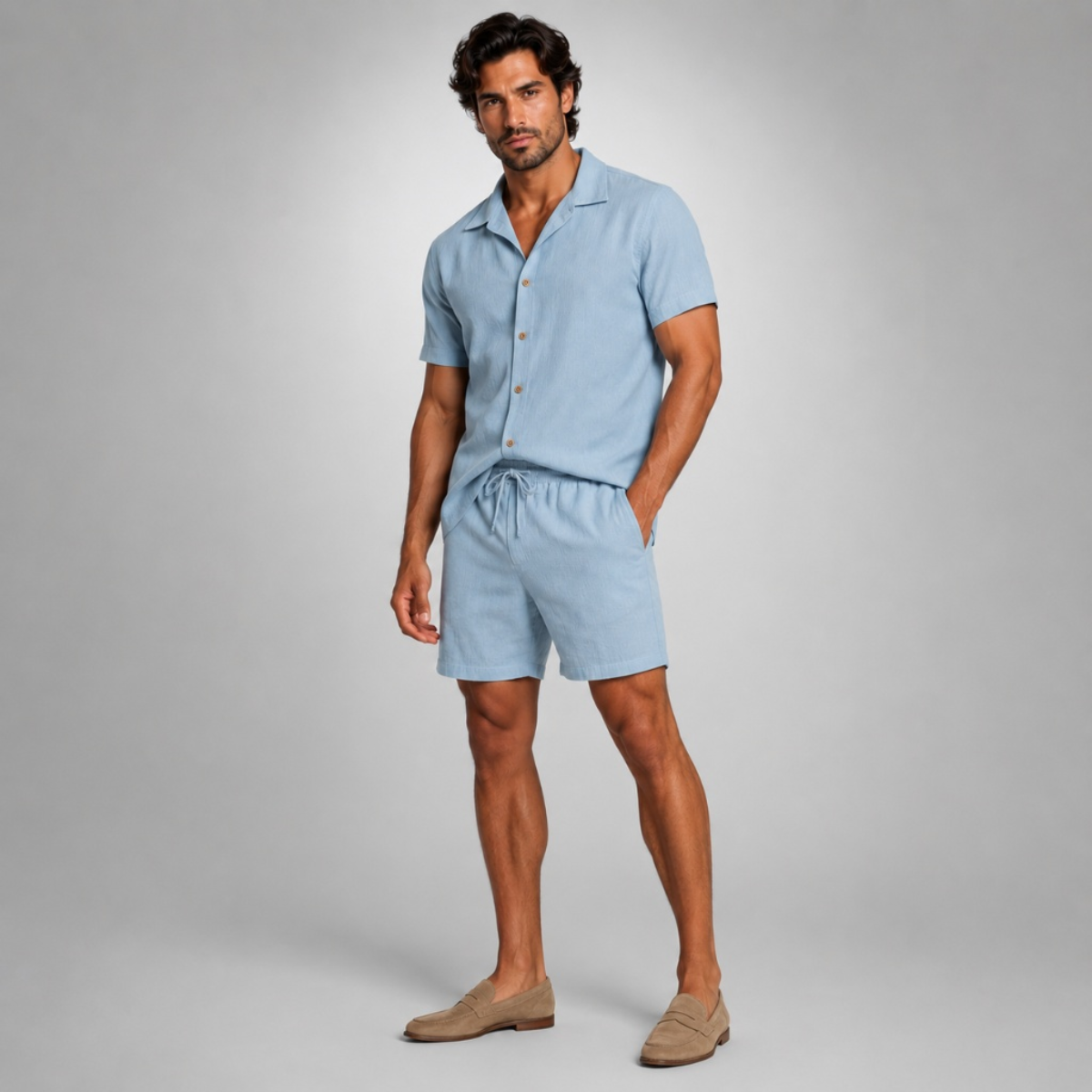 The Corsica Linen Set – Summer Shirt & Trousers for Men