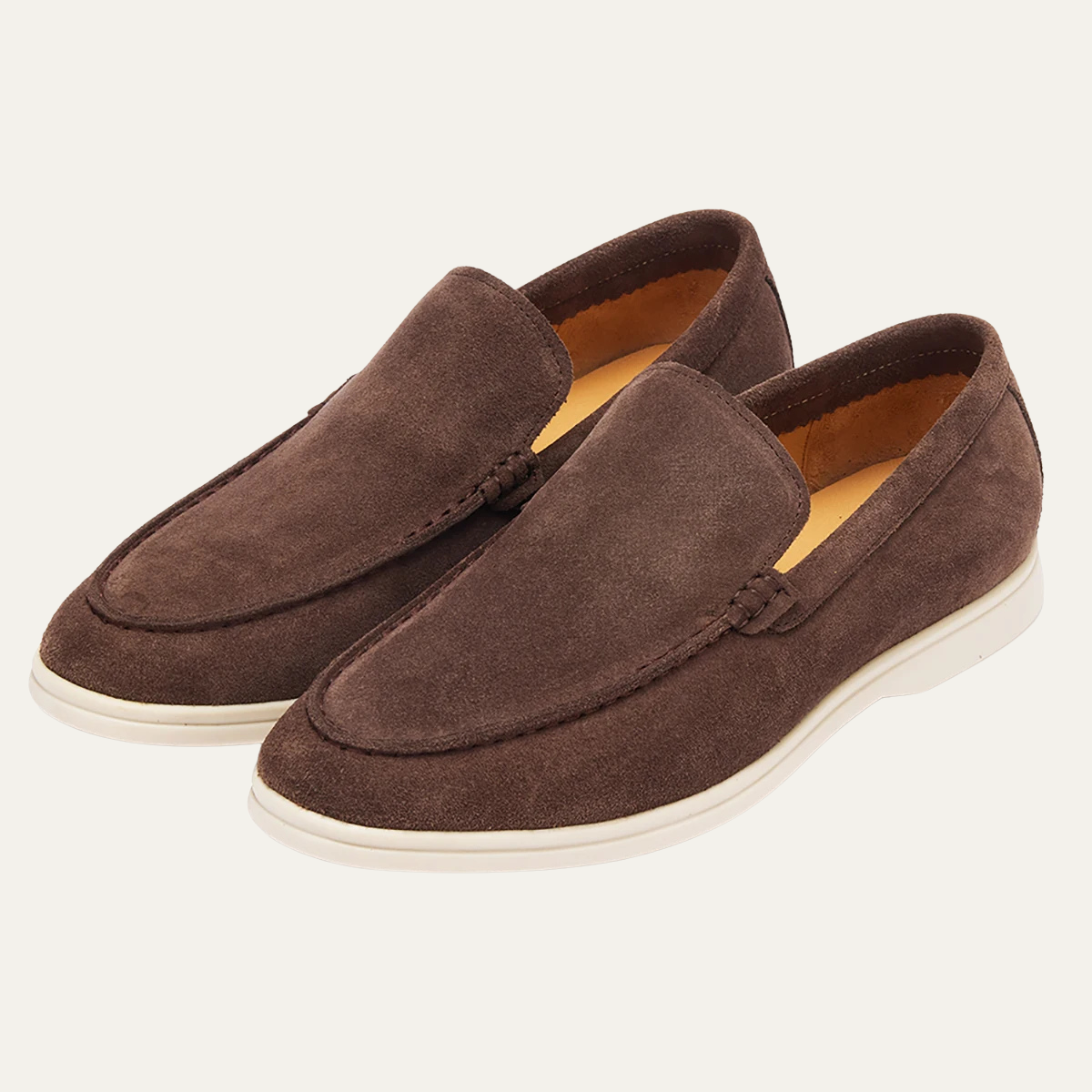 The Meadowgate Men’s Casual Vintage Suede Leather Slip On Loafers - Khaki
