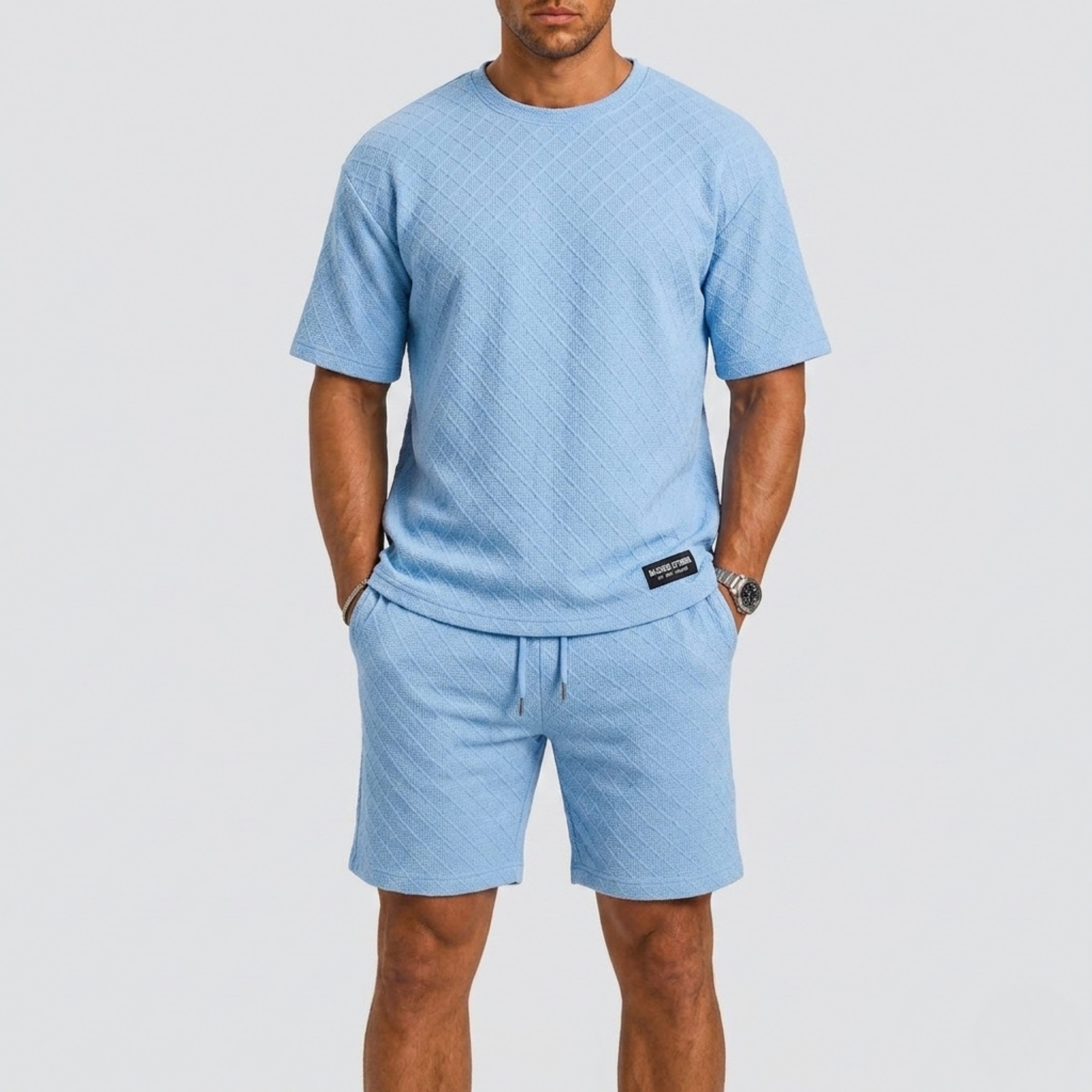 Men's Sporty Summer Set with Oversized T-shirt and Shorts