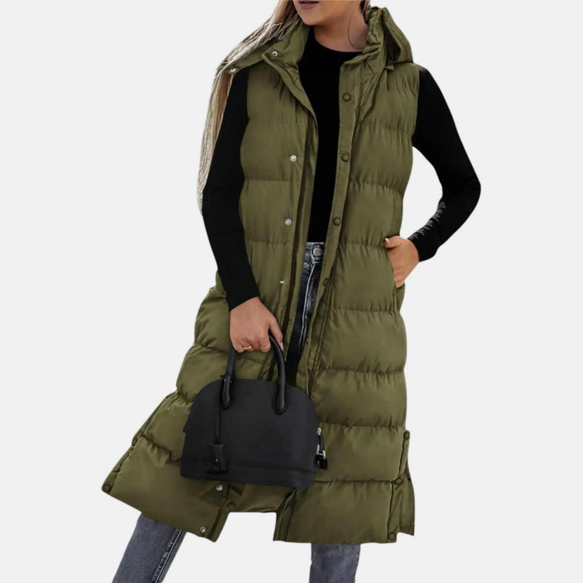 Women's Hooded Ankle-Length Padded Gilet