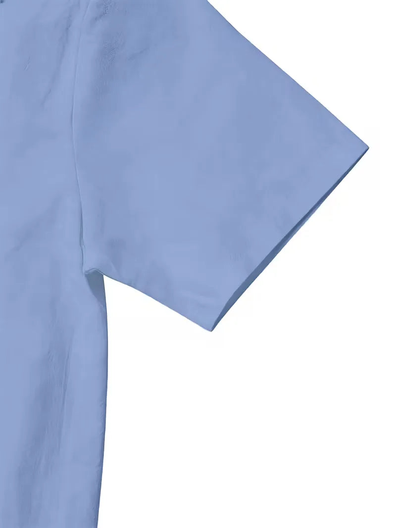 Two-Piece Summer Set with Wide Trousers for Men