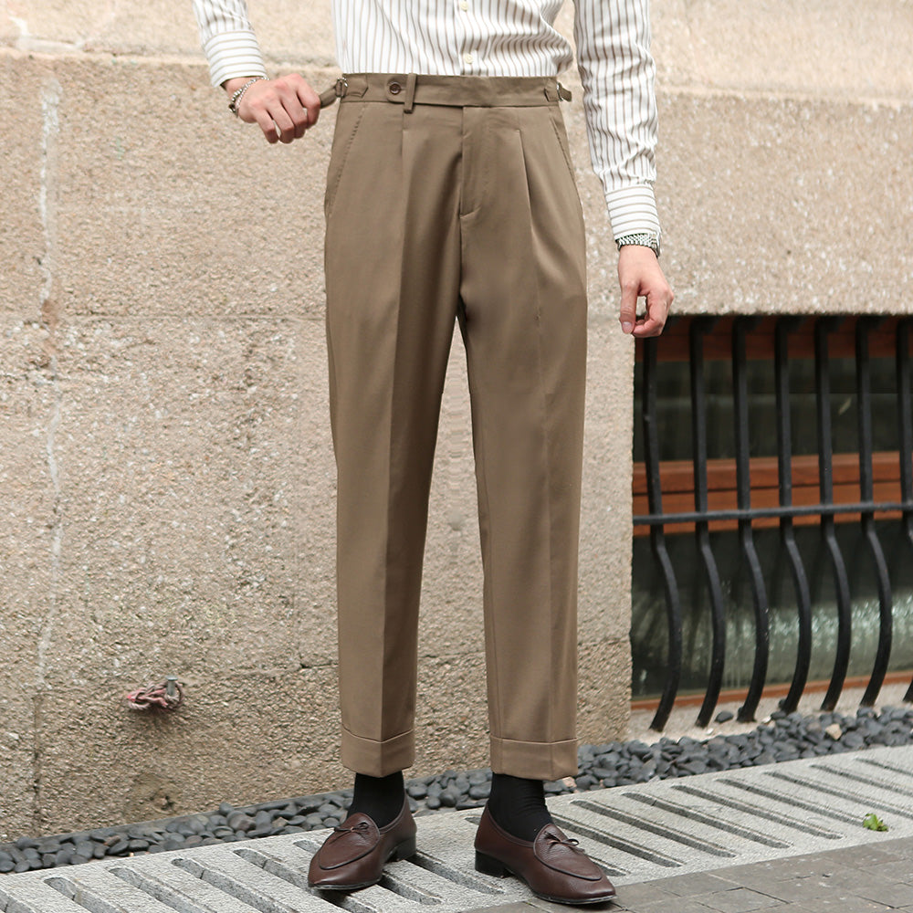 Retro Straight-Leg Trousers