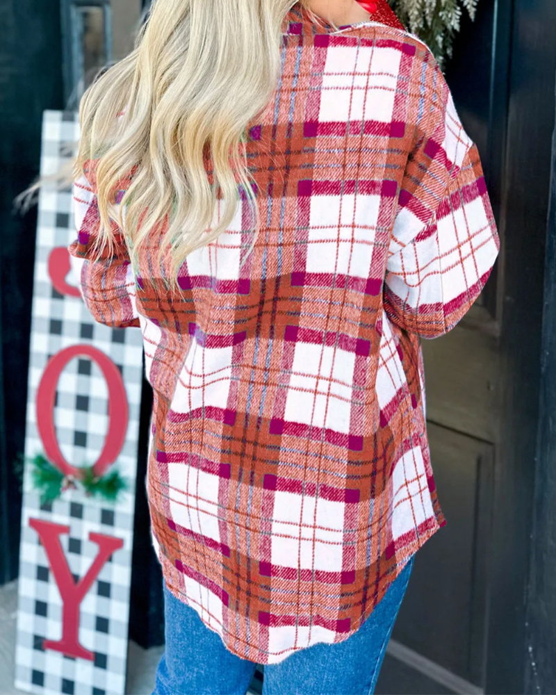 Relaxed Checkered Wool Coat