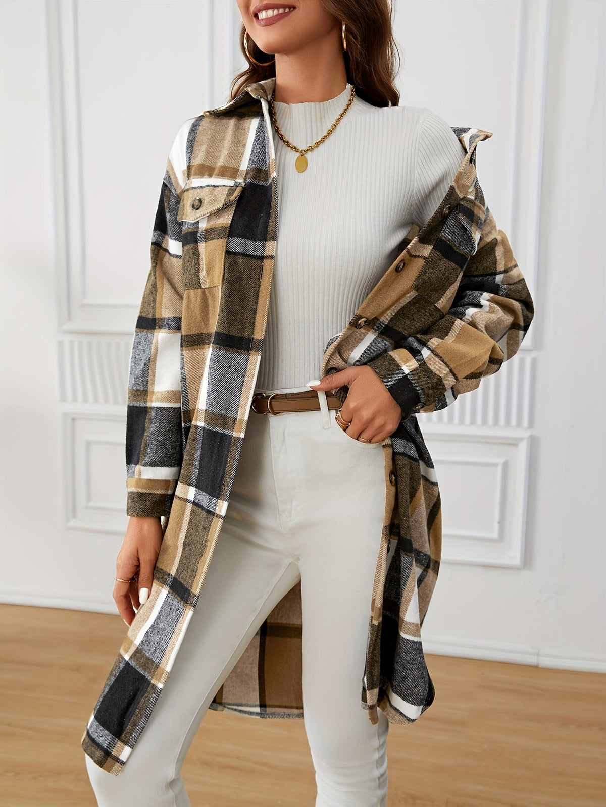 Elowen | Checked Longline Coat