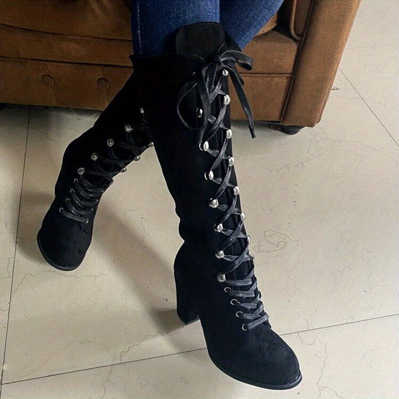 Clarissa | Knee-High Lace-Up Boots