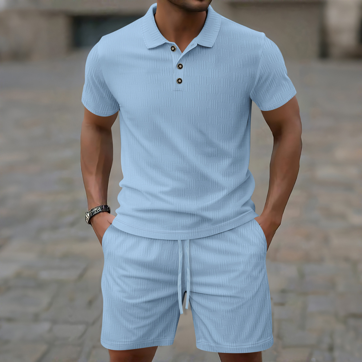 The Elwood Men’s Casual Polo Shirt and Shorts Set – Summer Two Piece Outfit