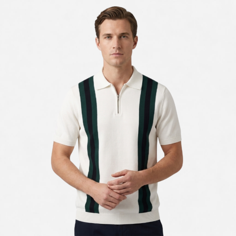 OLDMONEYLOOK | Men’s Refined Knit Zip Polo