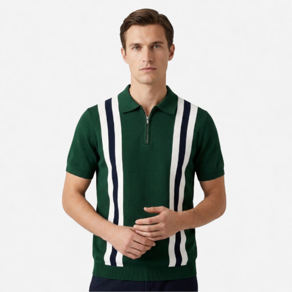 OLDMONEYLOOK | Men’s Refined Knit Zip Polo