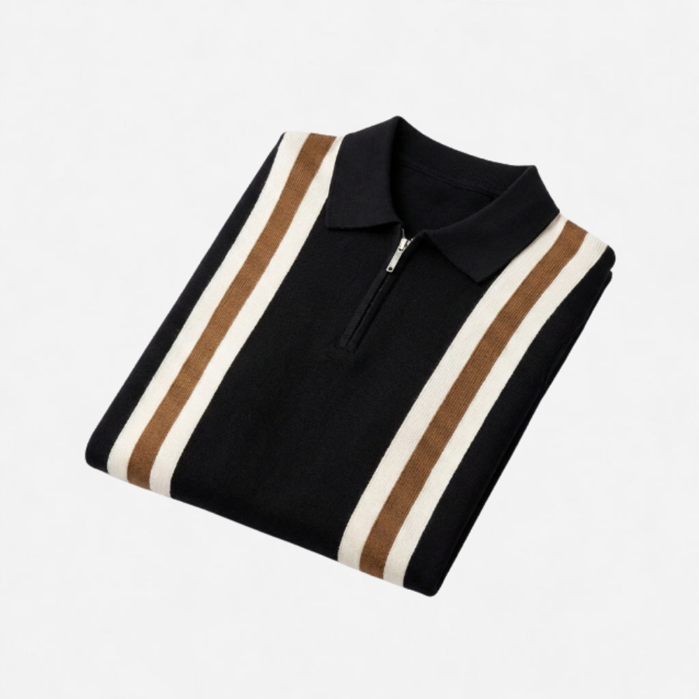 OLDMONEYLOOK | Men’s Refined Knit Zip Polo