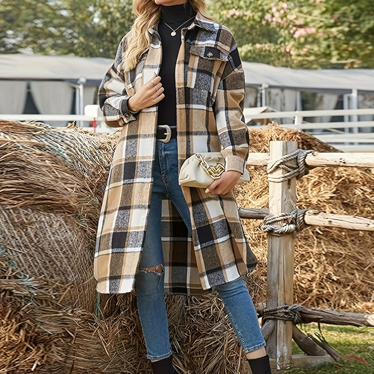 Elowen | Checked Longline Coat