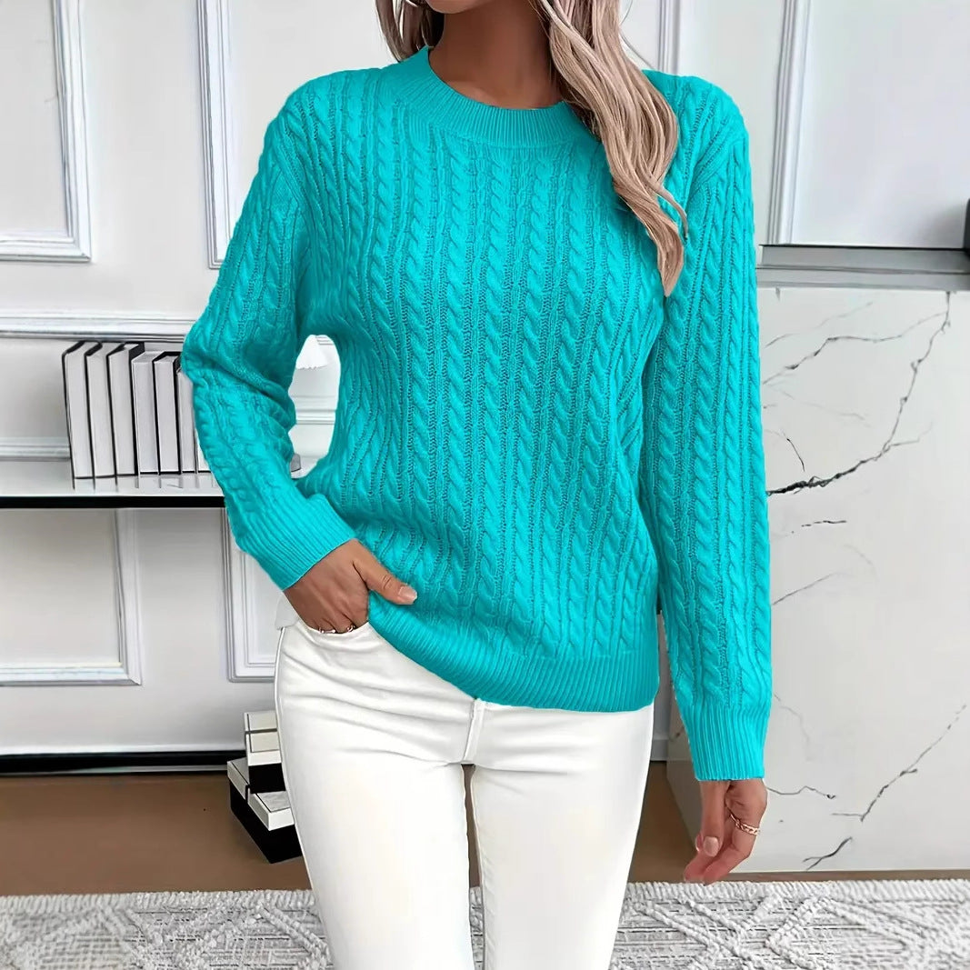 Anna | Soft and Elegant Round Neck Cable Knit Jumper