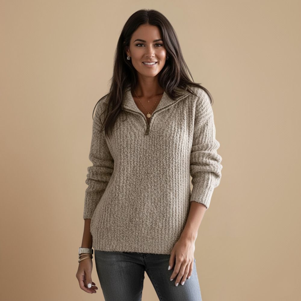 Ladies' Knitted Zip Jumper | Refined Warmth with Timeless Class