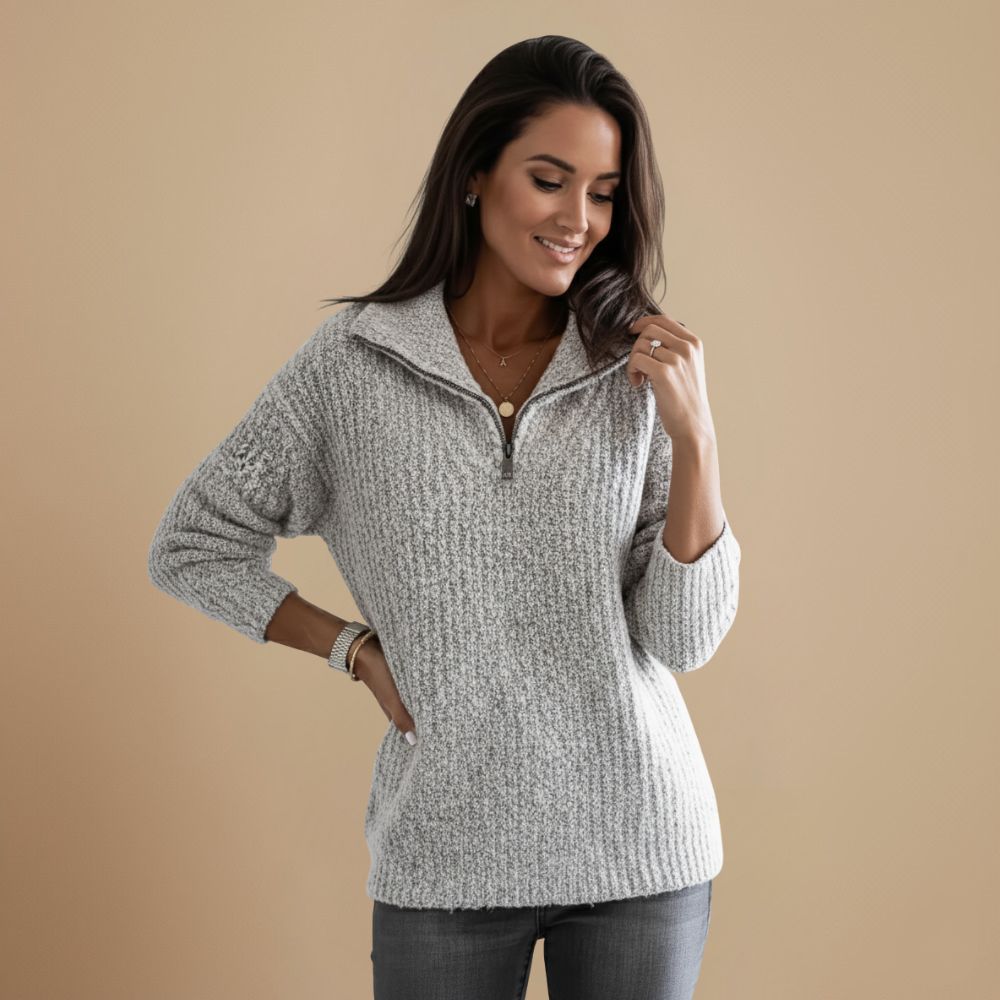 Ladies' Knitted Zip Jumper | Refined Warmth with Timeless Class