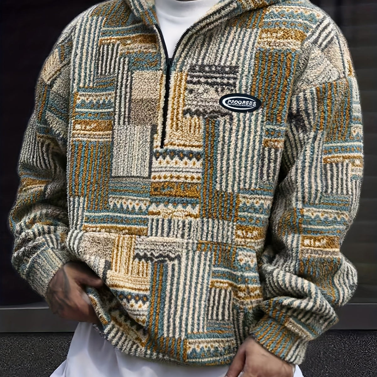 Desmond | Cozy Patterned Half-Zip Sweater