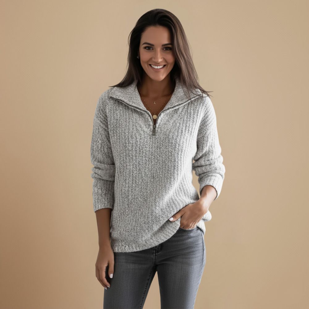 Ladies' Knitted Zip Jumper | Refined Warmth with Timeless Class