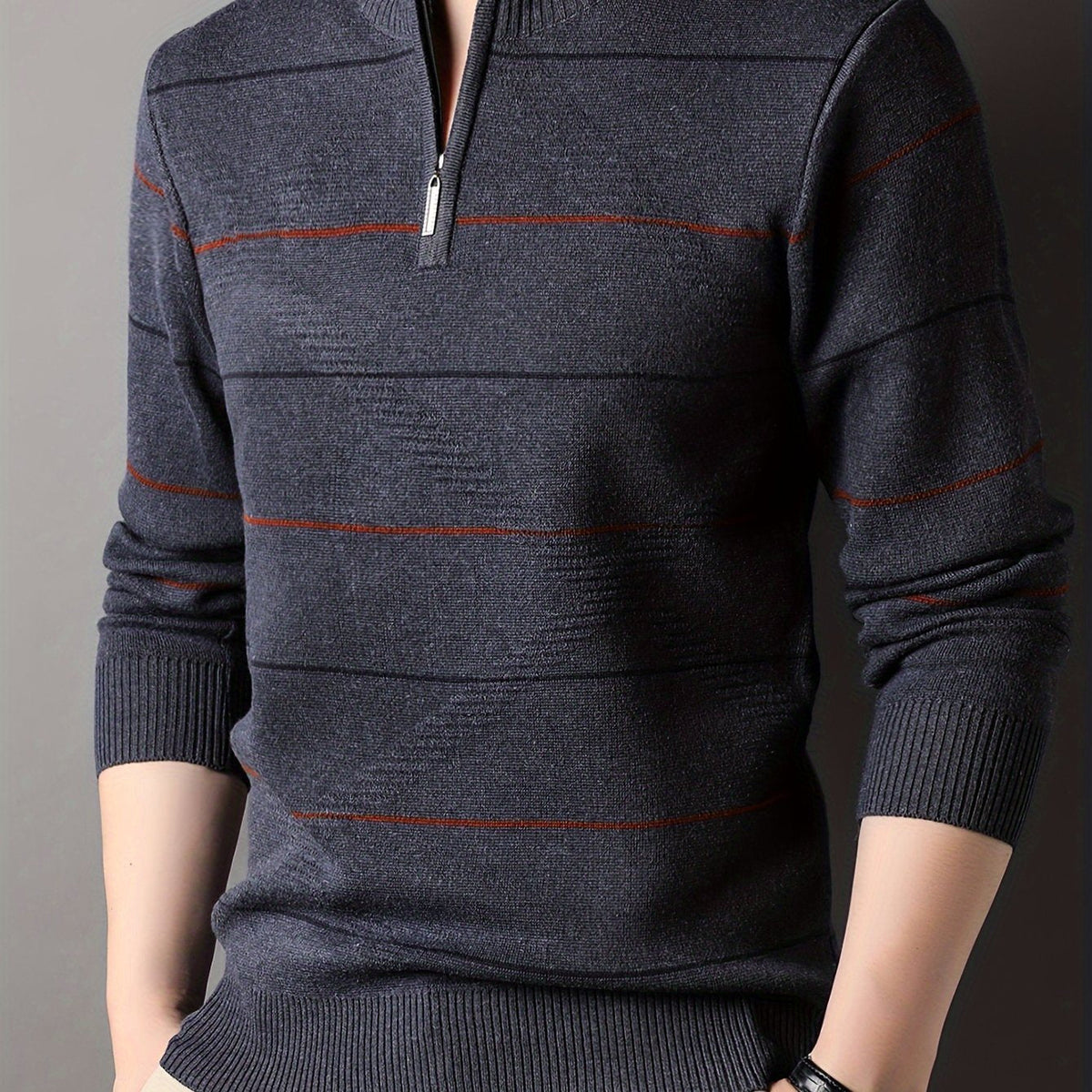 Tristan | Ribbed Knit Sweater with Half-Zip Design