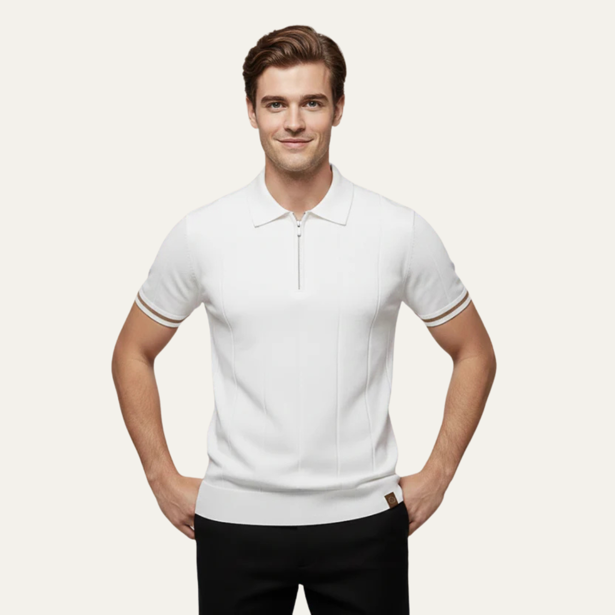 The Pavia Hills Men’s Short Sleeve Zip Polo