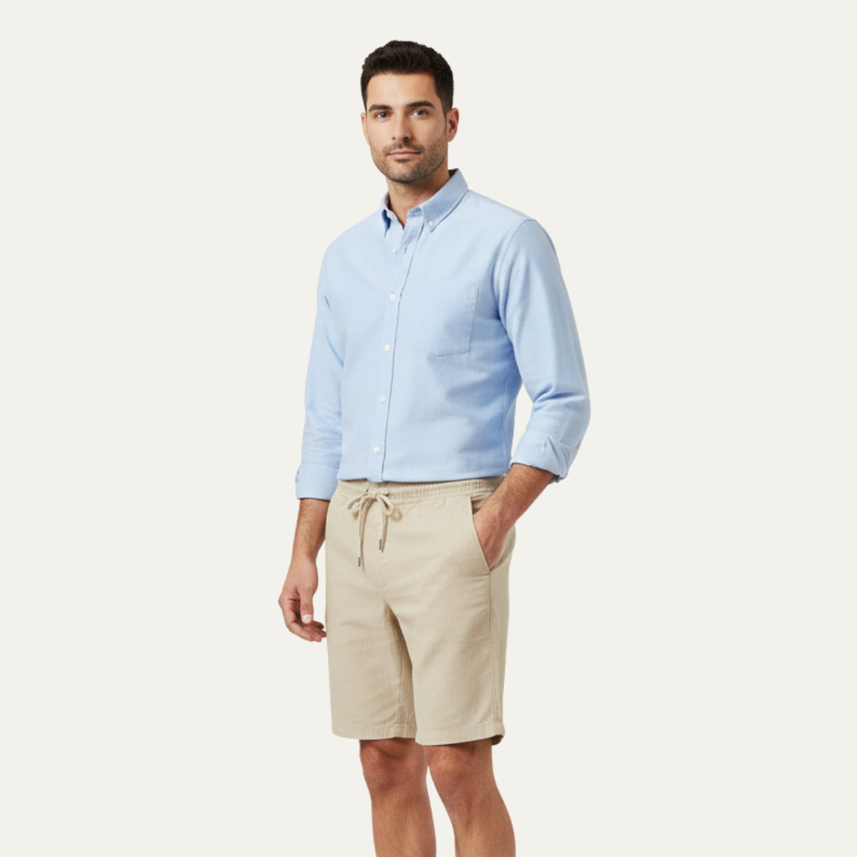 Linen Summer Drawstring Shorts for Men
