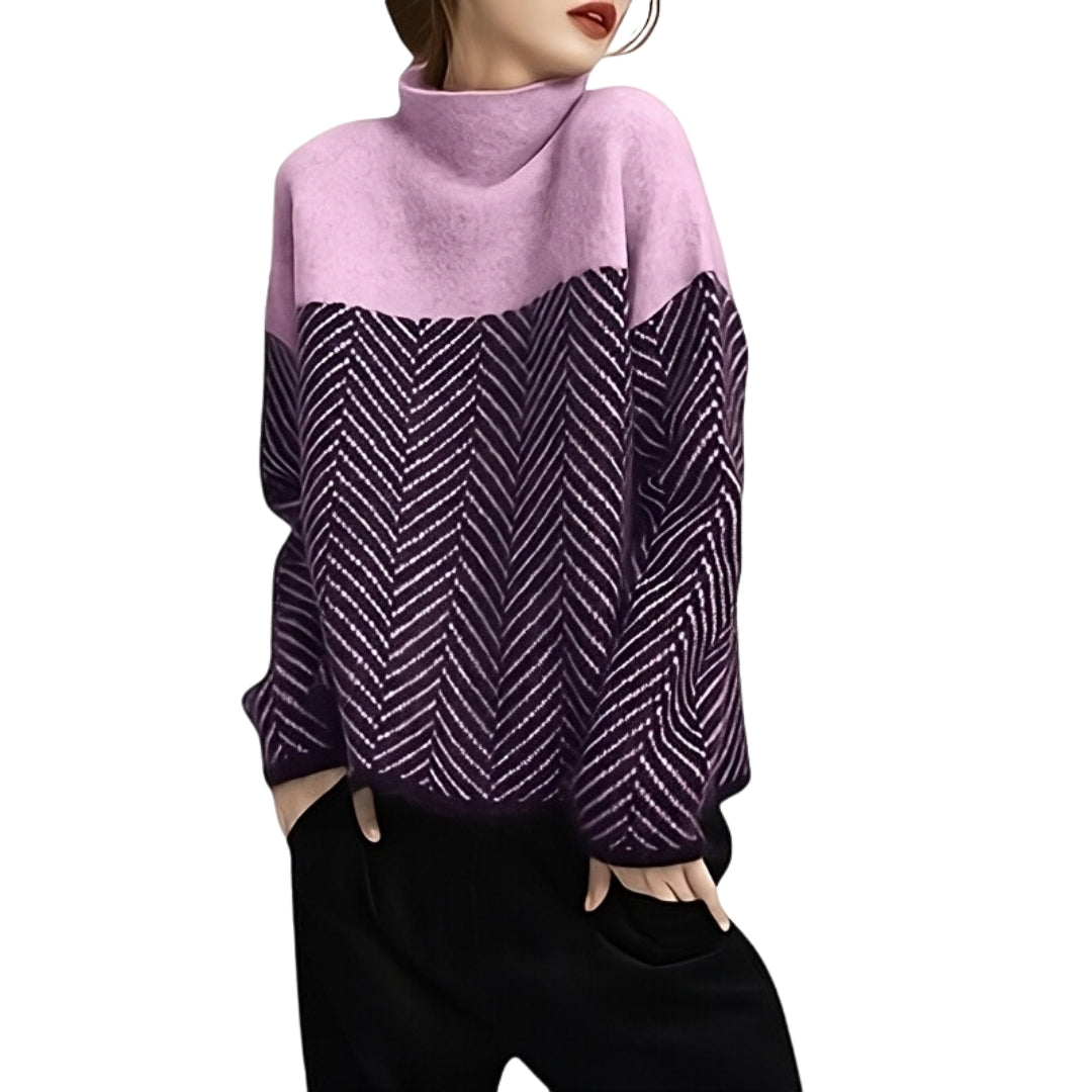 Cozy Long-Sleeve Polo Sweater with Stylish Patterns