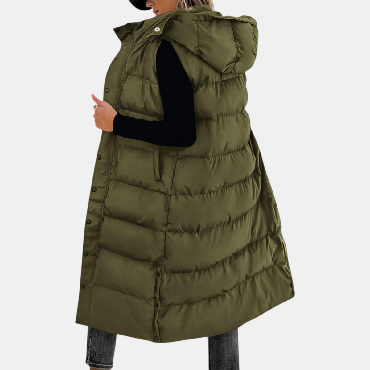 Women's Hooded Ankle-Length Padded Gilet