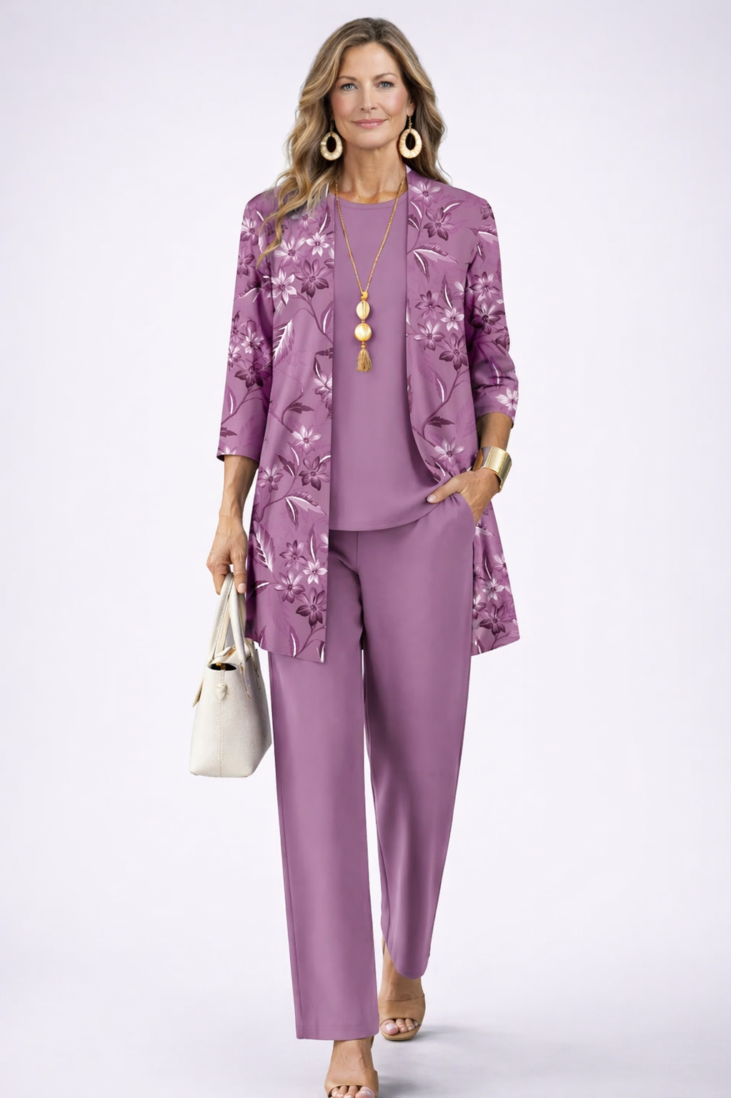 Women's Three-Piece Floral Ensemble