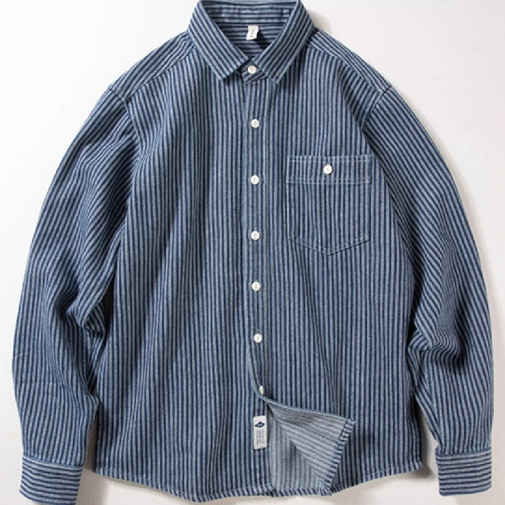Striped Loose Button-Up
