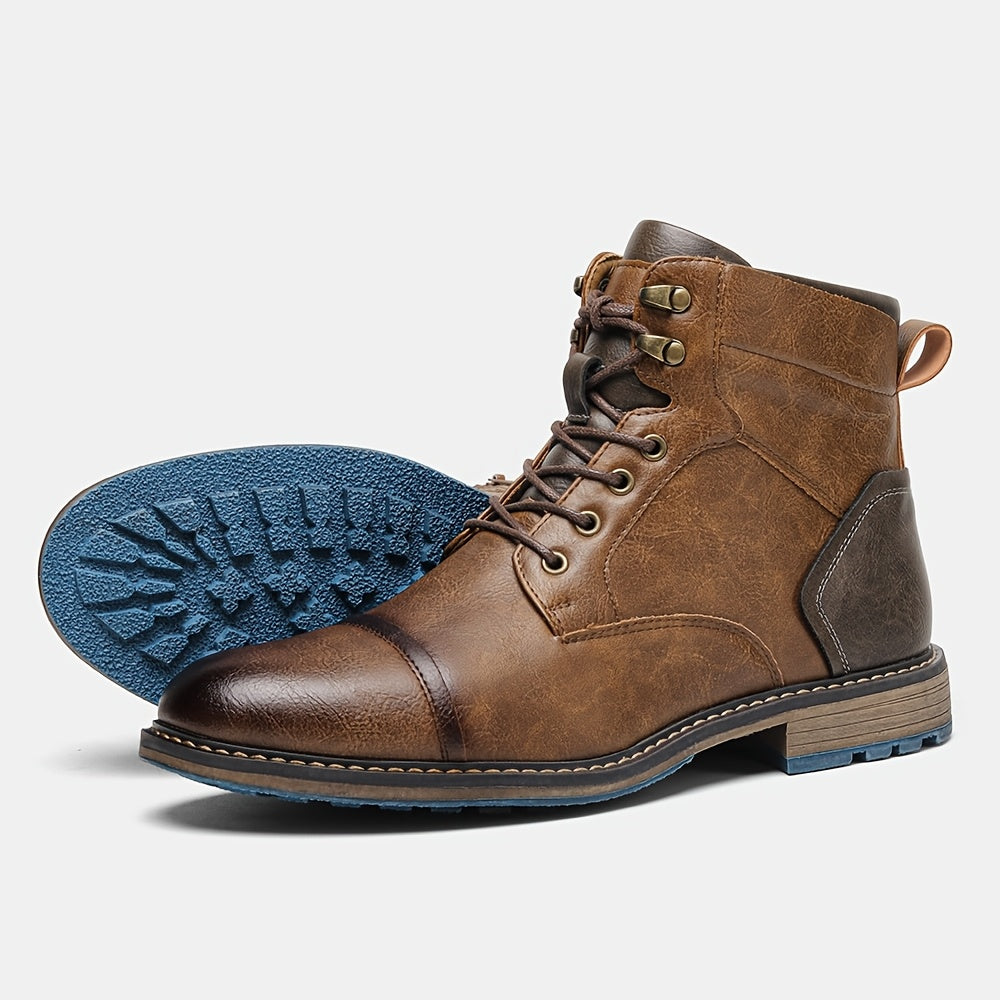 Wallace | Lace-Up Cap-Toe Boots